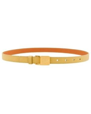 Loewe Butter Dunkel Amazona Leder Gürtel - Orange