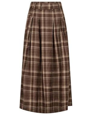 co'couture Anya Geruite Plissé Rok - Bruin