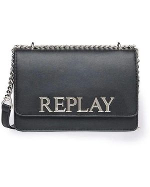 Replay Strukturierte polyurethan-handtasche für frauen - Grau
