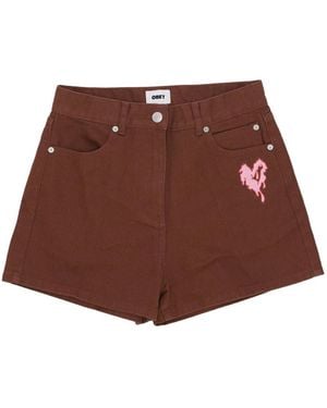 Obey Denim Shorts - Brown