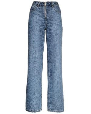 Self-Portrait Straight Jeans - Azul