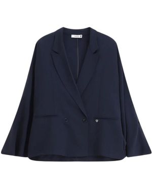 Please Oversized Double-Breasted Blazer - Blauw