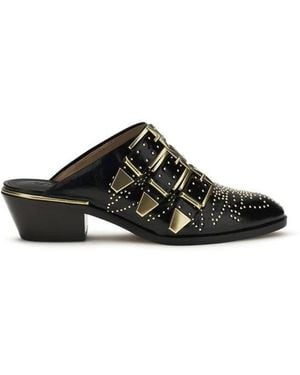 Chloé Susan Leather Mules - Black