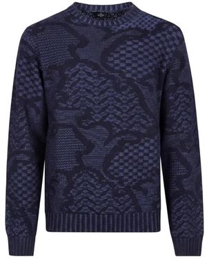 Etro Geometric Pattern Crewneck Sweater - Blauw