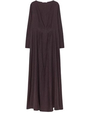 Pomandère Kleedjes ,Bruin ,Gingham Flanellen Jurk - Paars