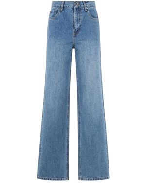 Self-Portrait Straight Jeans - Azul