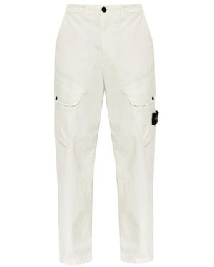 Stone Island Straight Trousers - Blanco