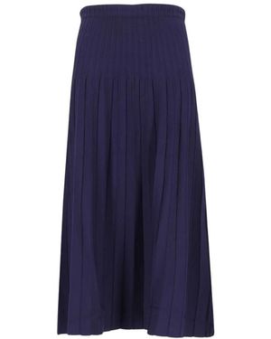 STAUD Lena Midi Rok - Blauw