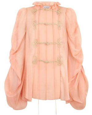 LES FILLES D'EVA Creponne Blouse Met Haaksluiting - Roze