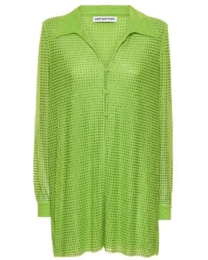 Self-Portrait Shirt Dresses - Green