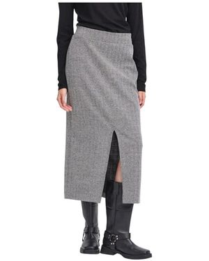Ichi Midi Skirts - Gray