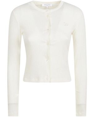 Maison Kitsuné Baby Fox Ribbed Cardigan - Wit