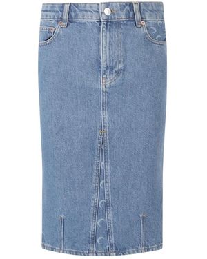 Marine Serre Denim Skirts - Blue
