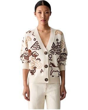 FARM Rio Truien & Vesten ,Wol Countryside Cornelli Buttoned Knit Cardigan - Bruin