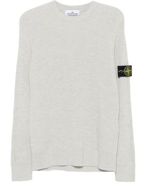 Stone Island Trui Met Ronde Hals - Wit