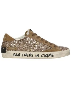 Crime London Schoenen ,Bruin ,Leer Gedistilleerde Sneakers - Naturel