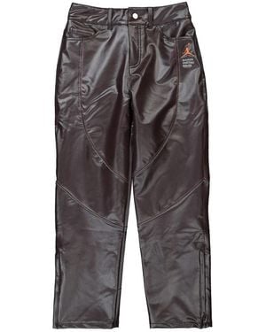 Nike Fitness ,Bruin ,Leer Srt Pants - Grijs