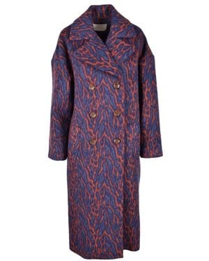 Ulla Johnson Jassen ,Veelkleurig ,Wol Wollen Blend Double-Breasted Jas - Paars