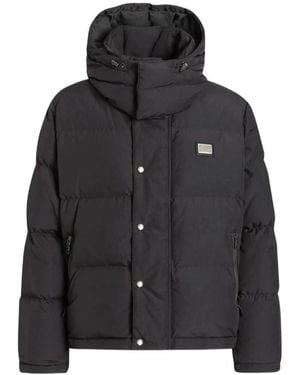 Dolce & Gabbana Nylon Down Jacket - Zwart