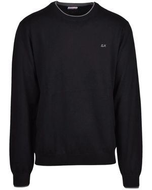 Sun 68 Round-Neck Knitwear - Black