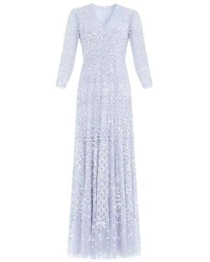 Needle & Thread Blaues maxikleid isabella diamond