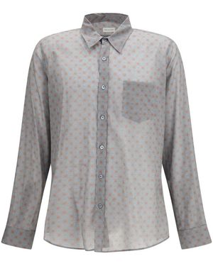 Dries Van Noten Overhemden ,Grijs ,Katoen Lange Mouwen Shirt