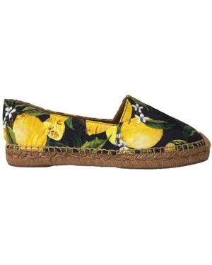 Dolce & Gabbana Espadrilles Met Citroenprint - Geel