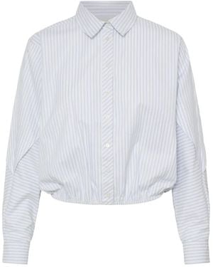Ichi Overhemden ,Blauw ,Gestreept Shirt - Wit