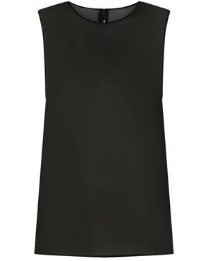 Ami Paris Seidige Durchsichtige Crêpe Bluse - Schwarz