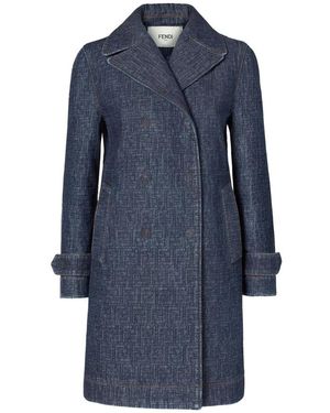 Fendi Double-Breasted Coats - Azul