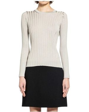 Versace Rippstrick-Pullover Aus Baumwolle Und Viskose - Weiß