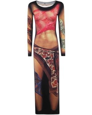 Marine Serre Maxi Dresses - Rouge