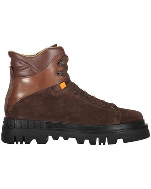 Santoni Schoenen ,Bruin ,Leer Leren Veterlaarzen Met Slipvaste Zool