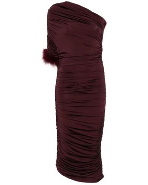 Mugler One-Shoulder Midi Dress - Red