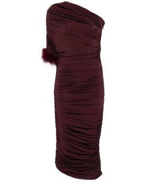 Mugler One-Shoulder Midi Dress - Red