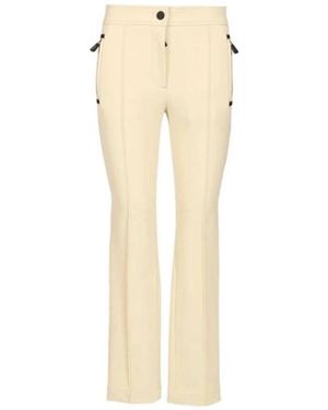 Moncler Broeken ,Wit ,Leer Slim-Fit Broek - Naturel