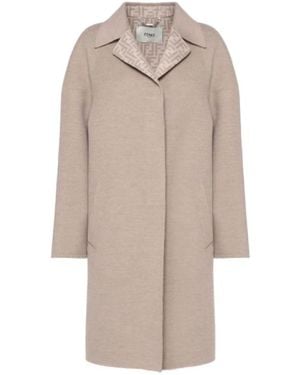 Fendi Ff-Motiv Mantel - Natur