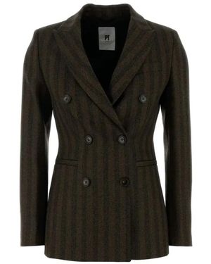 PT Torino Jassen ,Bruin ,Leer Jacket - Zwart