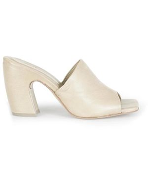 Cortana Heeled Mules - Bianco