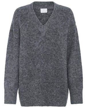 Kaffe V-Neck Knitwear - Gris