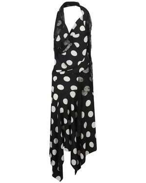 Junya Watanabe Kleedjes ,Veelkleurig ,Polka Dot Midi Dress Jq-O015 - Zwart