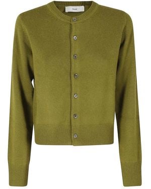 DUNST Gebreid Vest Met Ronde Hals - Groen
