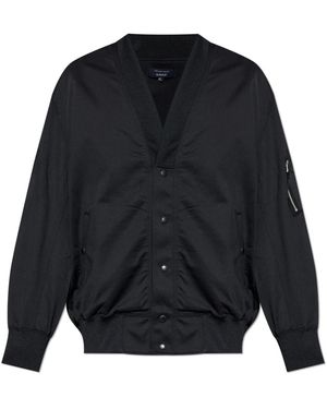 Comme des Garçons Jassen ,Zwart ,Jas Met Drukknoopsluiting - Blauw
