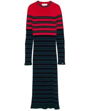 Sonia Rykiel Gestreiftes Rippstrickkleid - Rot