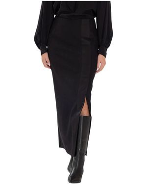 Momoní Rokken ,Zwart ,Wol Wrap Midi Rok Aria