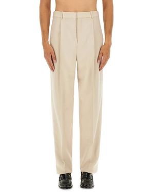 Saint Laurent Straight Trousers - Natural