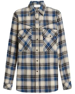 P.A.R.O.S.H. Kariertes Tartan-Hemd - Blau