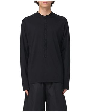 Laneus Langärmeliges Henley-Top - Schwarz