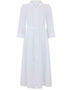 120% Lino Shirt Dresses - White