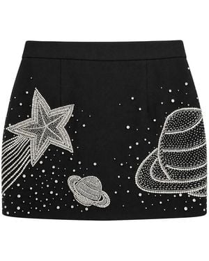 Philipp Plein Rokken ,Zwart ,Polyester Minirok Space Zodiac